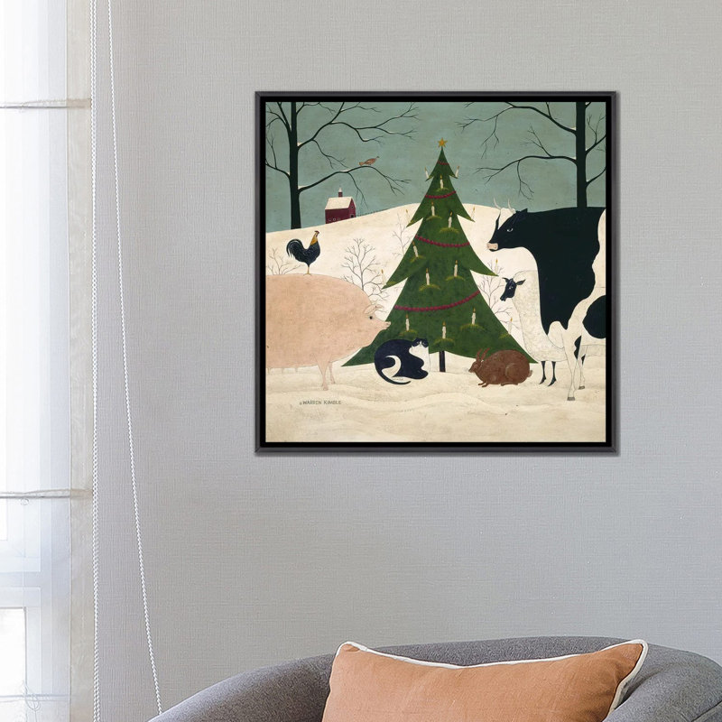 Invité de Noël - reproduction d'art murale - toile encadrée, H 26 po x l 26 po, Impression encadrée sans passe-partout