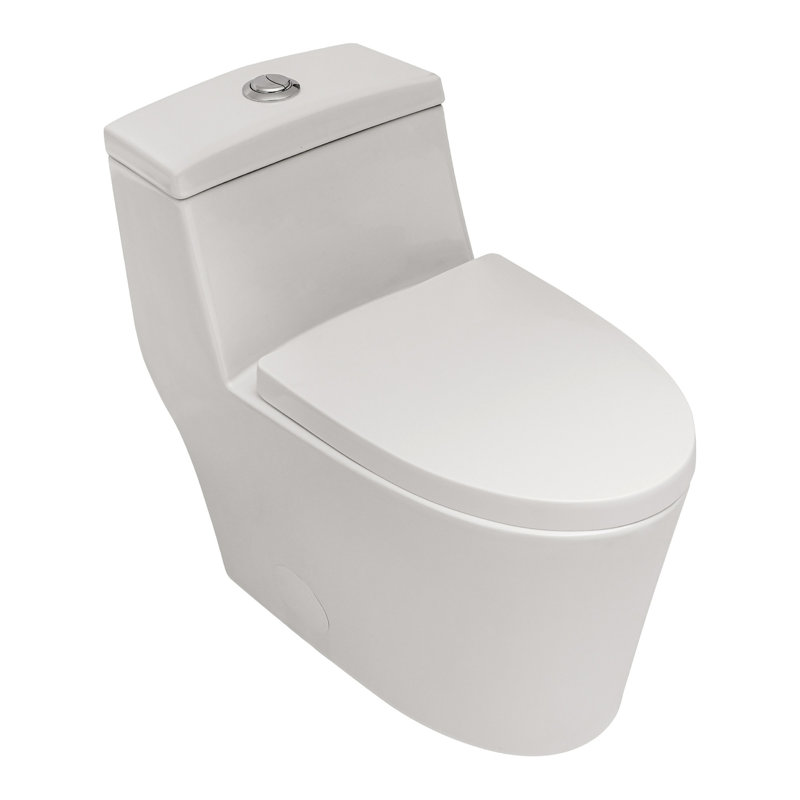 Toilette en céramique une pièce, double chasse avec siège à fermeture en douceur