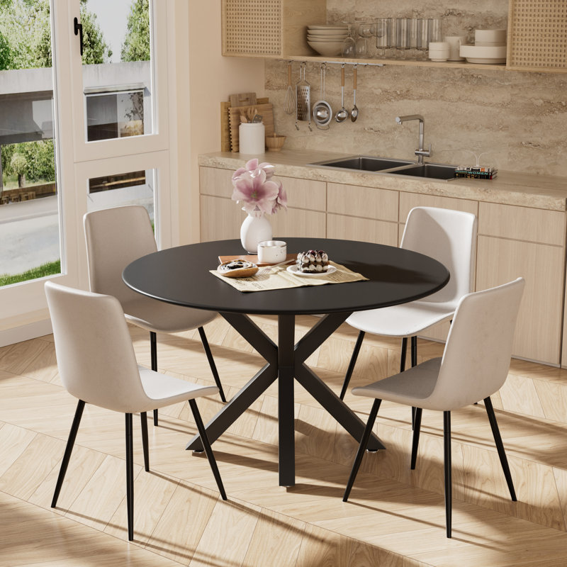 Ensemble de table de salle à manger 42,1 "pour 4 personnes, Noir