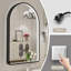 Miroir arqué noir 40 x 30 pouces à DEL pour salle de bain, 3 couleurs