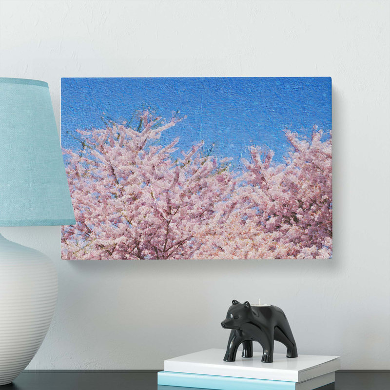 Top Of A Pink Cherry Blossom Tree - Wrapped Canvas, 50cm H x 76cm W x 3cm D