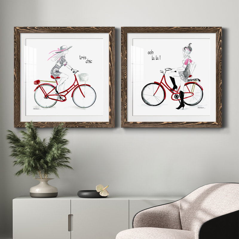 Tres Chic - ensemble de 2 cadres photo, H 27,5 po x l 55 po x P 1,5 po, Encadré de bois de noyer