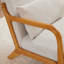 Chaise ergonomique beige, style Mid-Century moderne, structure en bois massif pour la décoration de la chambre à coucher et du salon, accoudoirs rembourrés, structure, maison