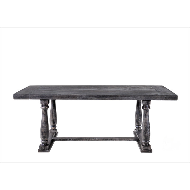 Table de salle à manger patinée, Gris / Chêne