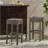 Outdoor PE Rattan Backless Barstools, Set Of 2, Dark Brown