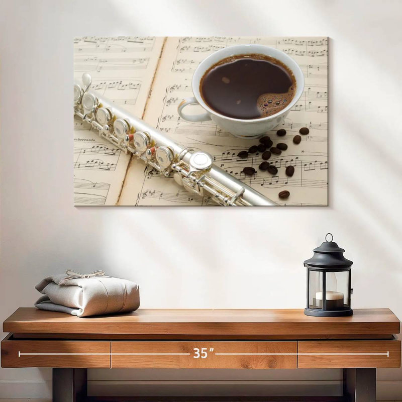 Café et musique, H 34 po x l 51 po