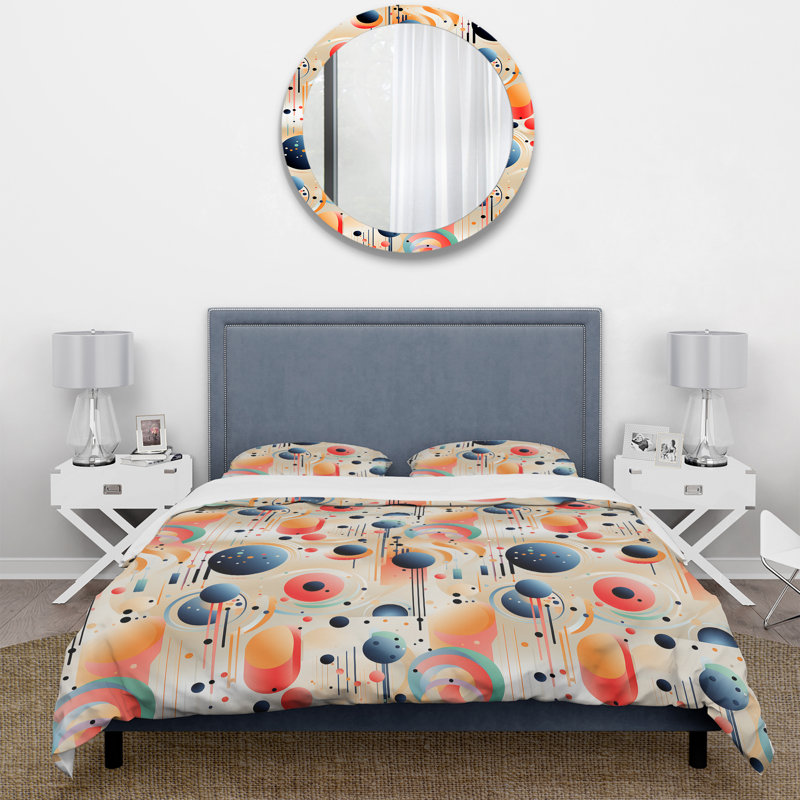 Literie Futurist Polka Nexus I, Housse de couette simple + 1 taie décorative stan