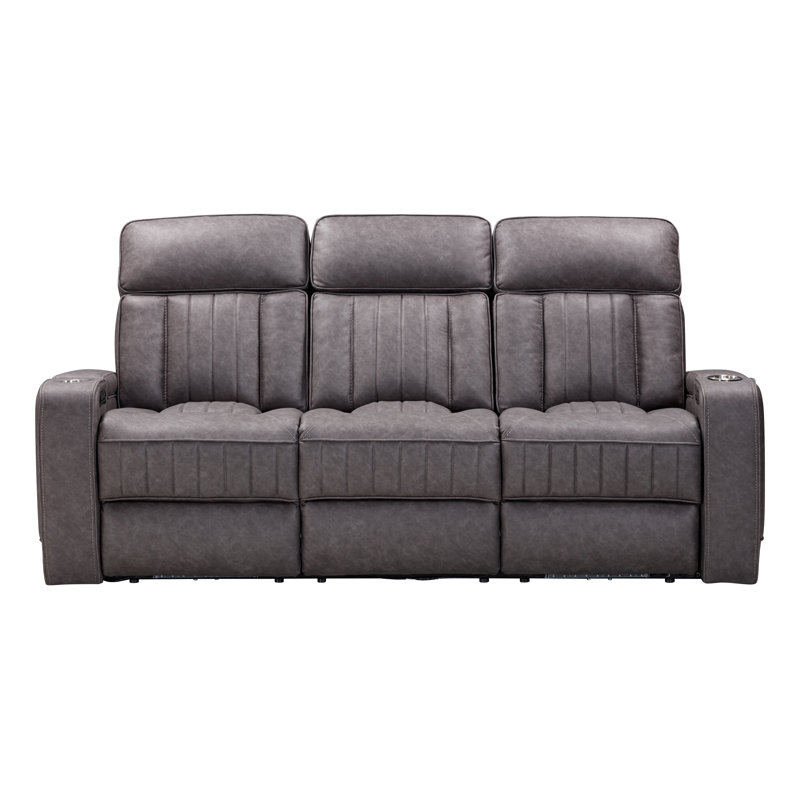 Canapé inclinable électrique avec table rabattable, Polyester gris
