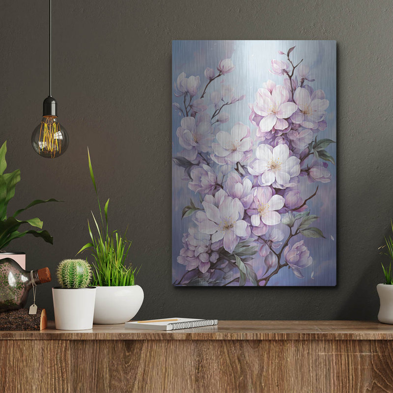  «Moon of Lilac 3» par Momart, art mural en métal, 12 po x 16 po, H 16 po x l 12 po