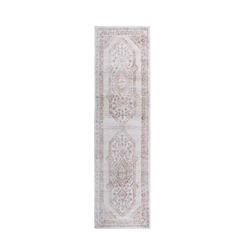 Cream/Ivory Bordered Non-Shedding, Stylish, And Stain Resistant Area Rug For Living Room, Bedroom, Dining, Or Home Office