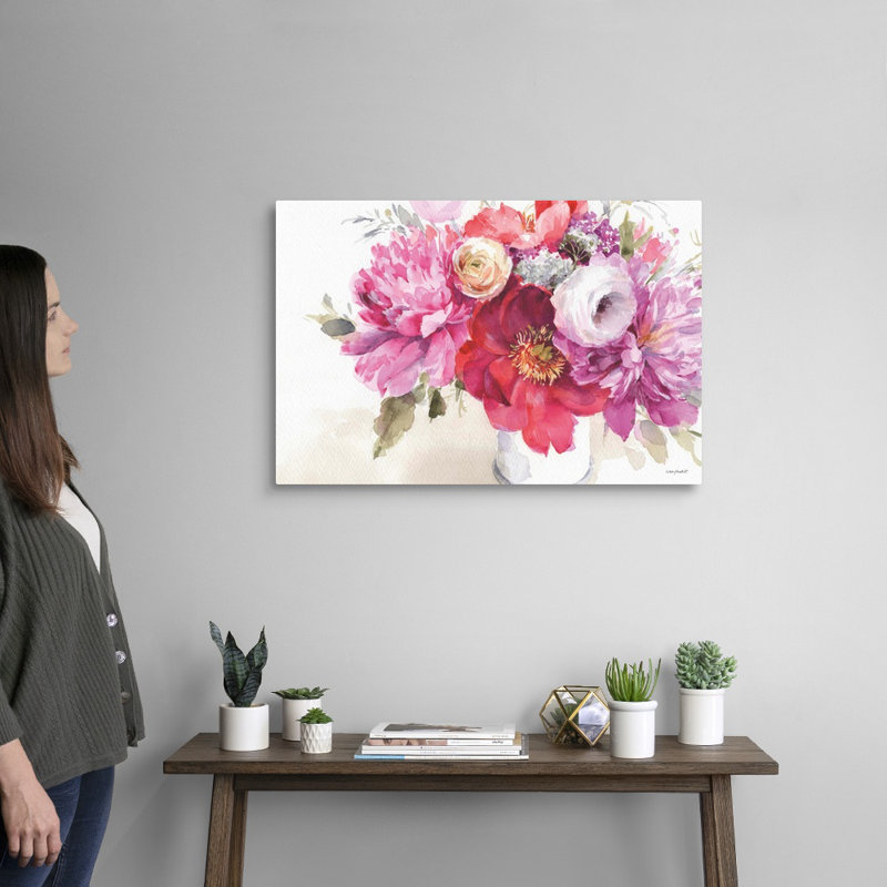 Visiblement rose 01 paysage par Lisa Audit - reproduction d'art, Toile tendue, H 20 po x l 30 po x P 1,25 po