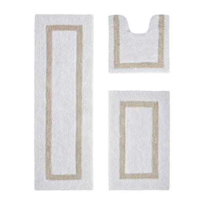 Atle Reversible Cotton Tufted Bath Rug Set (Set of 3)