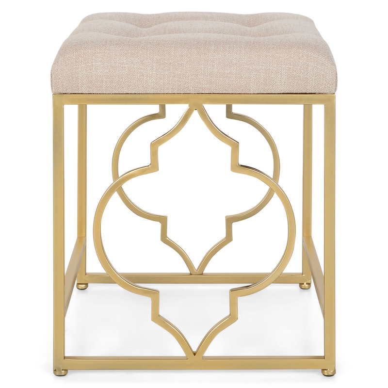 Mateyka 43cm Wide Tufted Square Solid Colour Footstool Ottoman