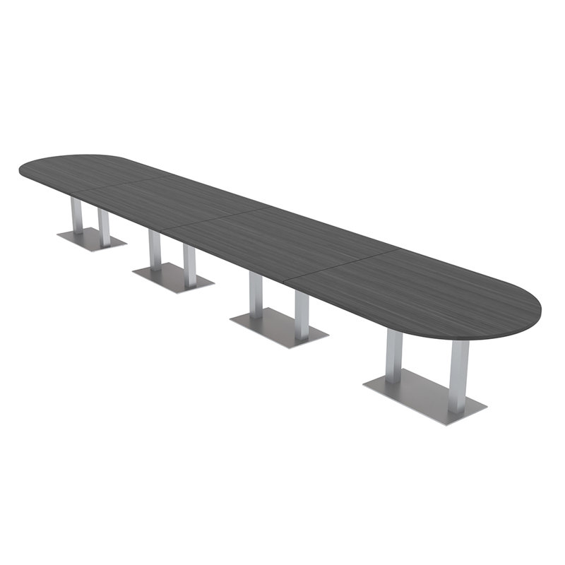 Table de conférence Racetrack, Nuit asiatique, Argent argent, L 72 po x l 48 po