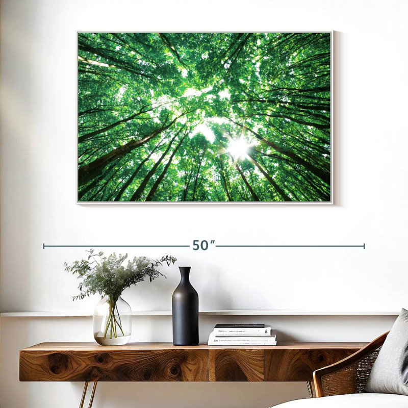 Auvent forêt, Cadre flottant blanc, 40 po x 27 po