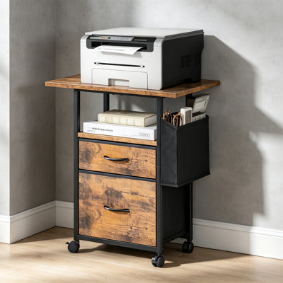 2 Fabric Drawers Mobile File Cabinet
