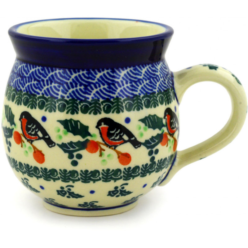 Tasse à bulles en grès 12 oz - Holly Robin, 12