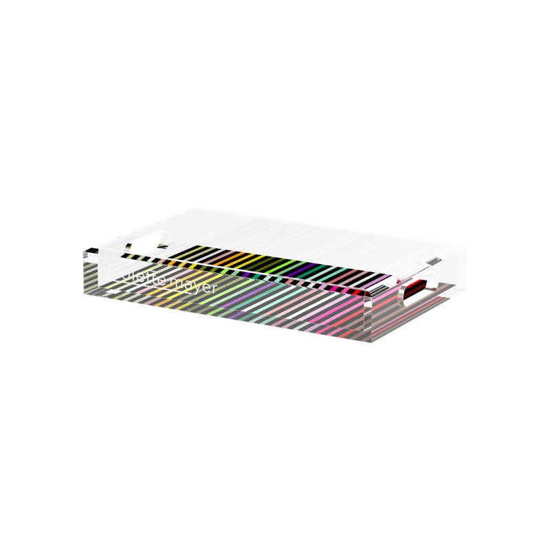 Spectrum Of Reality Black Acrylic Rectangle Decorative Tray, 12.5"W x 7.75"D x 2"H