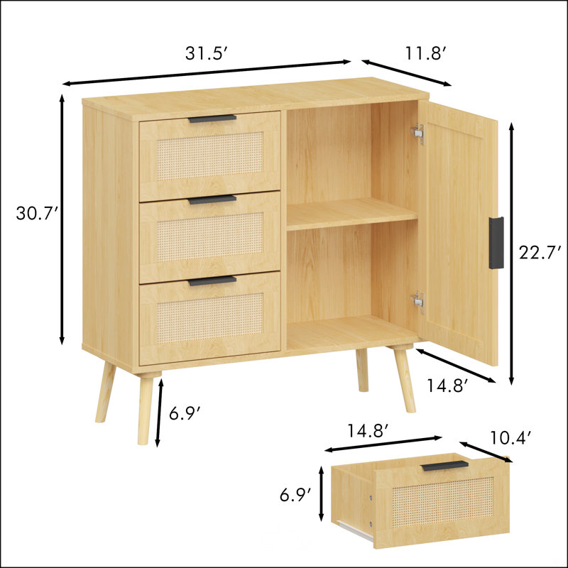 Buffet en bois et commode Modern