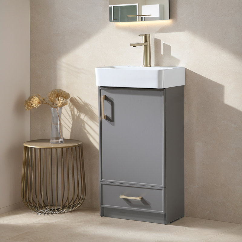 Ensemble de meuble-lavabo simple 18 po noir mat