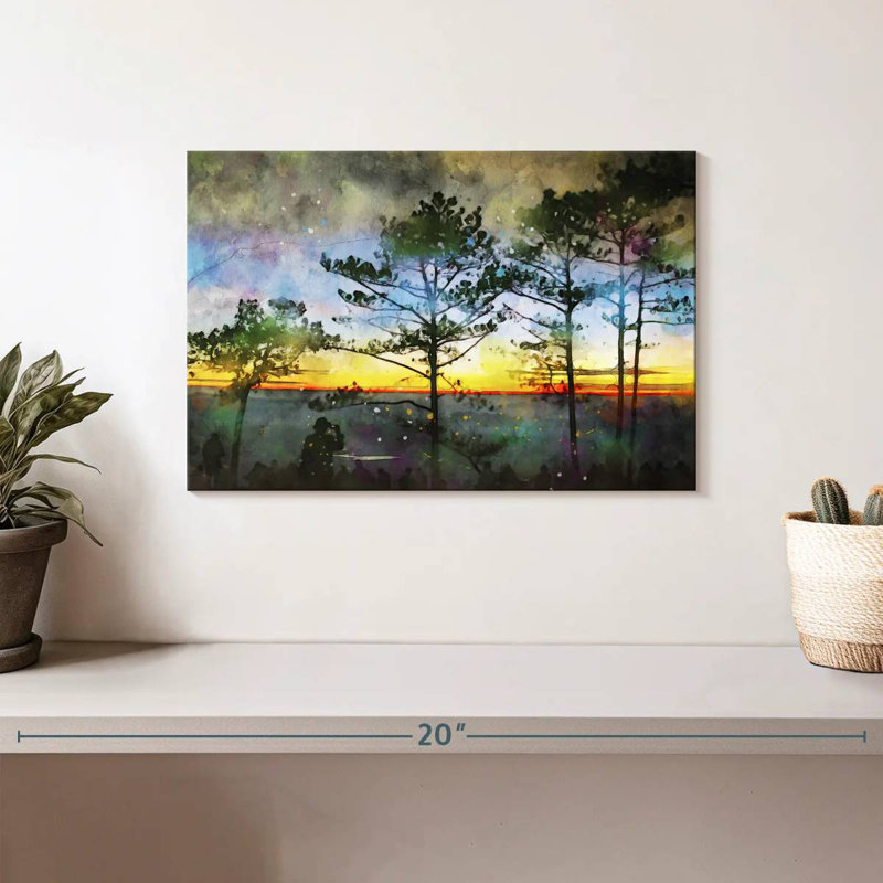 Alvord Blazing Sunset Trees, 8" H x 12" W