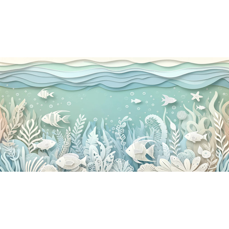 Marine sereine sur toile, H 24 po x l 48 po x P 1,5 po