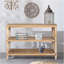 Console rustique à 3 niveaux avec détails d'inspiration gothique, table d'entrée en bois de 47,24 po de long pour le salon et le couloir