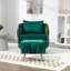 Fauteuil demi-tonneau et repose-pieds en velours capitonné de 28,35 pouces de large Misheel-103623644