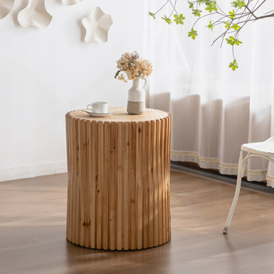 Table basse ronde avec plateau en bois manufacturé