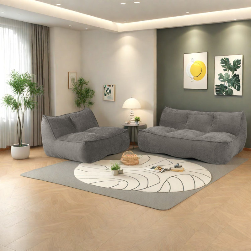 Canapés modernes à compression, canapé en coton et lin de 88,5 pouces pour la maison