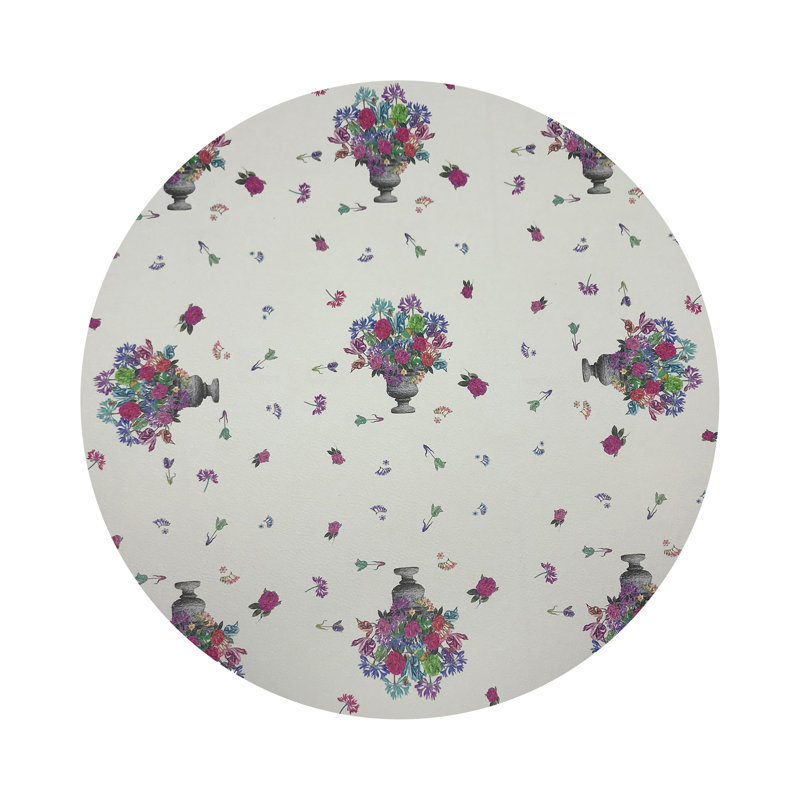Pistils Small Bouquet Vegan Leather Round Coasters