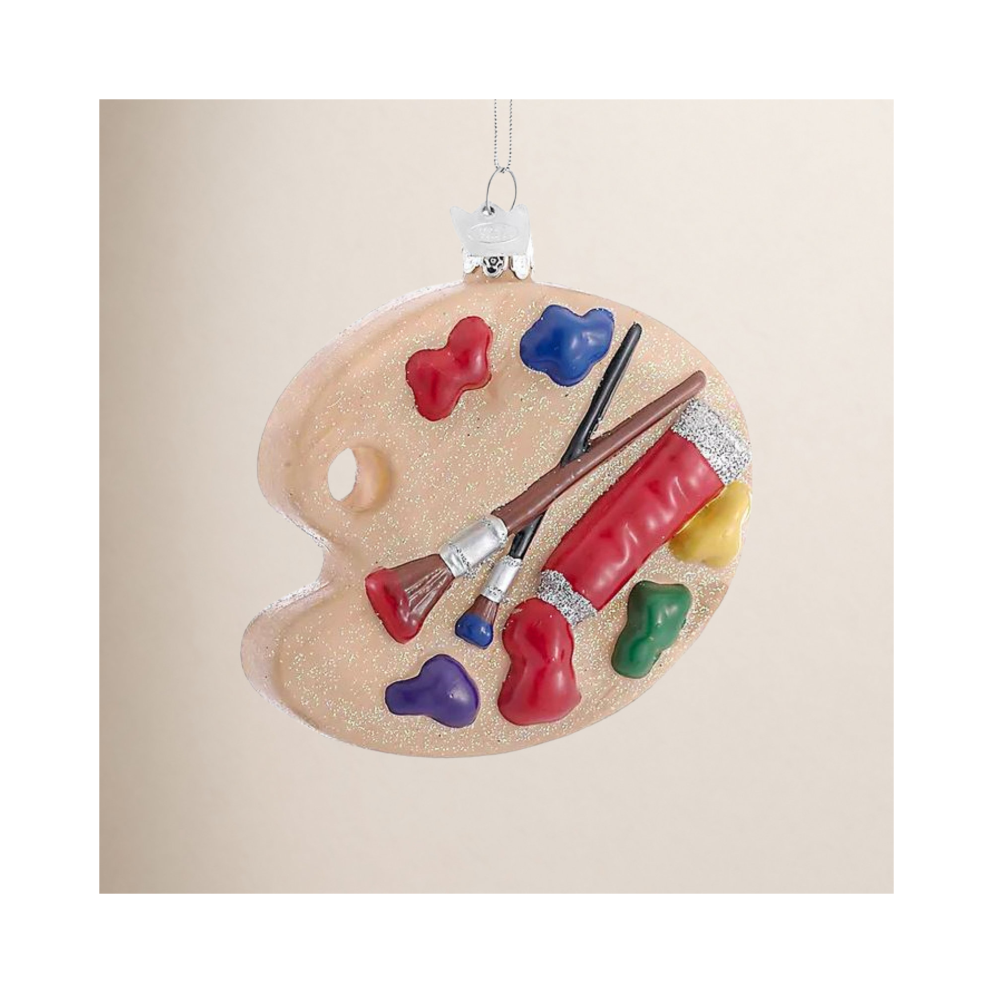 Kurt Adler Noble Gems Glass Ornament for Christmas Tree, Painting Palette