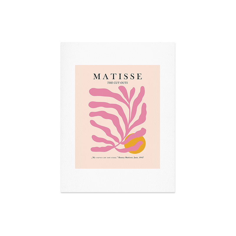«Cocoon Design Matisse», reproduction d'art sur feuille rose découpée - sans cadre, H 24 po x l 18 po
