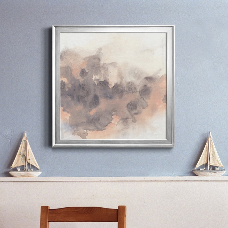 Toile encadrée Smoke Surface I-Premium - prête à être accrochée, H 26,5 po x l 26,5 po x P 1,5 po, Cadre argenté