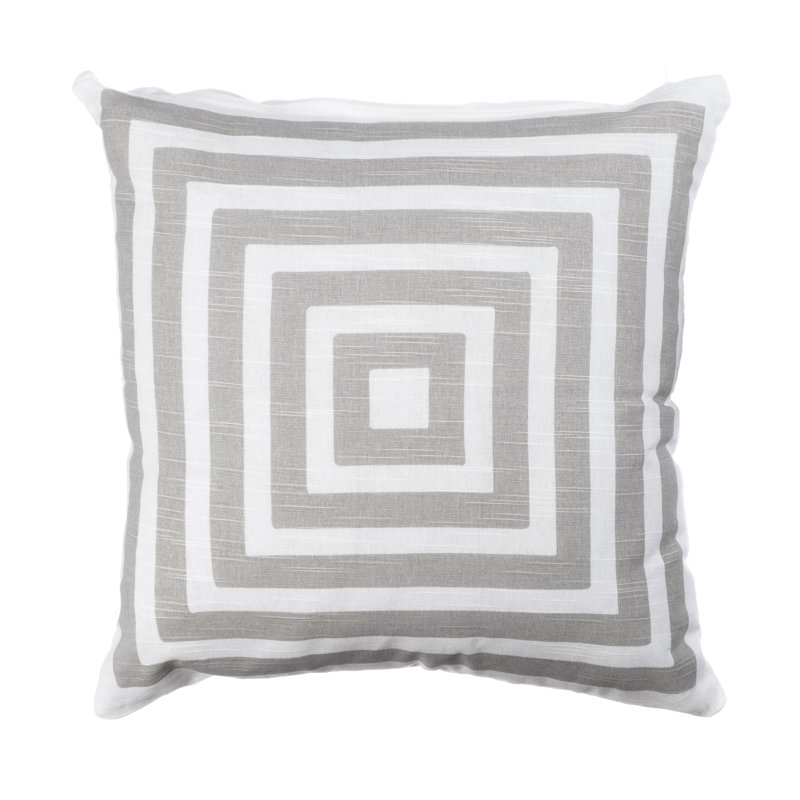 Niell Square Cushion Cover, Grey/White