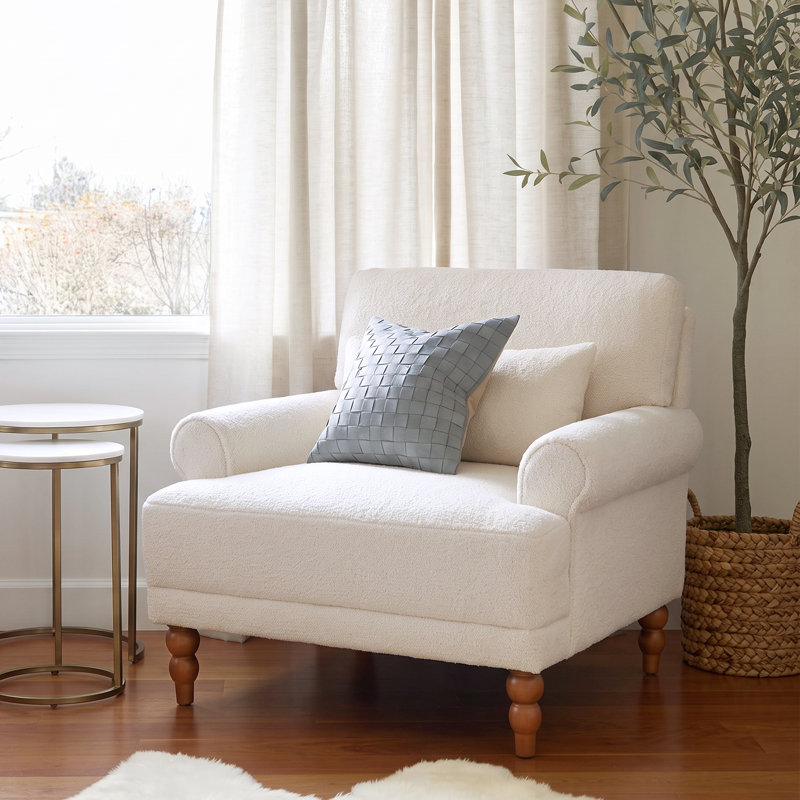 Chaise d'appoint, chaises de salon rembourrées, Beige Boucle