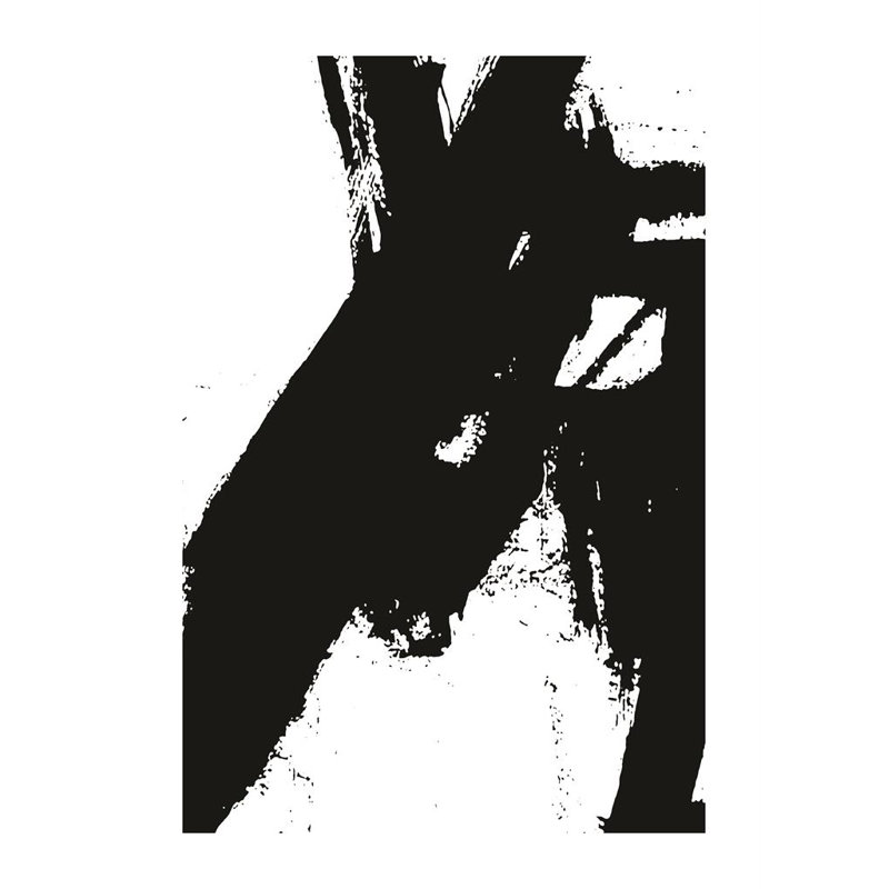 Nero 4 Contemporary Abstract - Single Picture Frame Print, 183.896 cm H x 133.096 cm W, Aluminium Chrome