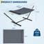 Heavy Duty Double Hammock with Stand for 2 Persons, 450 lbs Capacity, Cotton Rope Bed, Pillow,  Easy Assembly, Outdoor Indoor, Backyard, Patio, Poolside-247016858