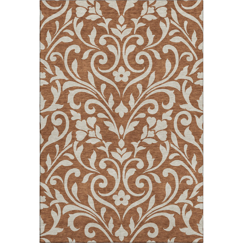 Premium Machine Washable Prisco Paprika Rug, Rectangle 10' x 14'