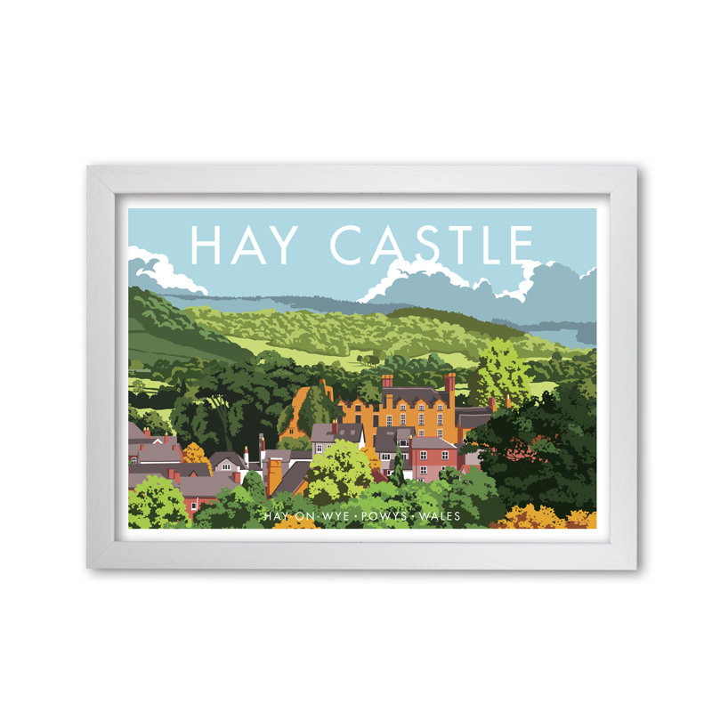 Hay Castle by Stephen Millership - Print, 42 cm H x 59.4 cm W x 5 cm D, White