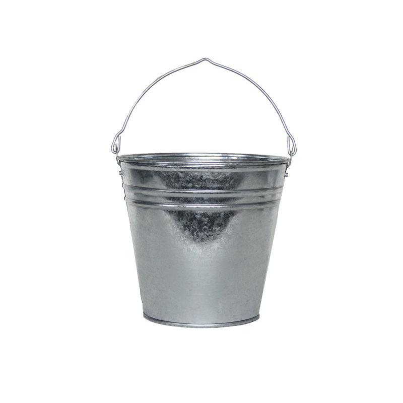 Zinc Bucket, 25cm H x 26cm W x 25.2cm D