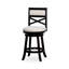 Tabouret pivotant à hauteur de comptoir 24 po avec siège en tissu beige - look tendance et stable et élégant-2048870821-2048870823