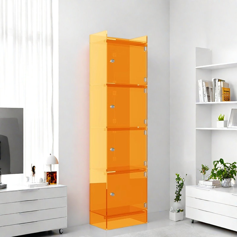 Bibliothèque de rangement simple et créative, (5 tablettes) H 59,8 po x l 15,7 po x P 9,8 po, Orange