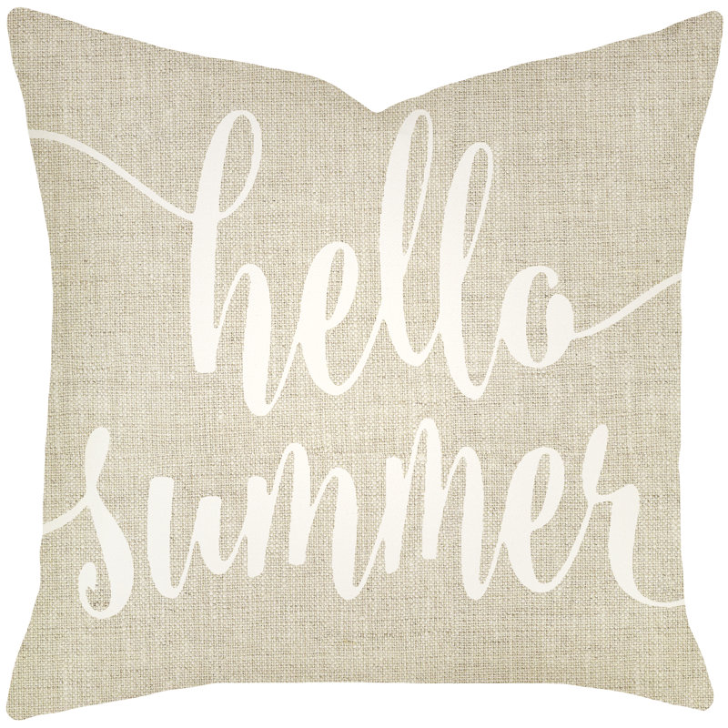 Cotton Throw Pillow, 16" H x 16" W x 6" D, Beige