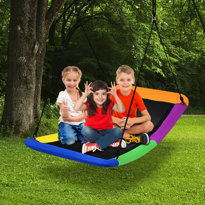 Gymax 32'' Multicolor Web / Saucer Swing