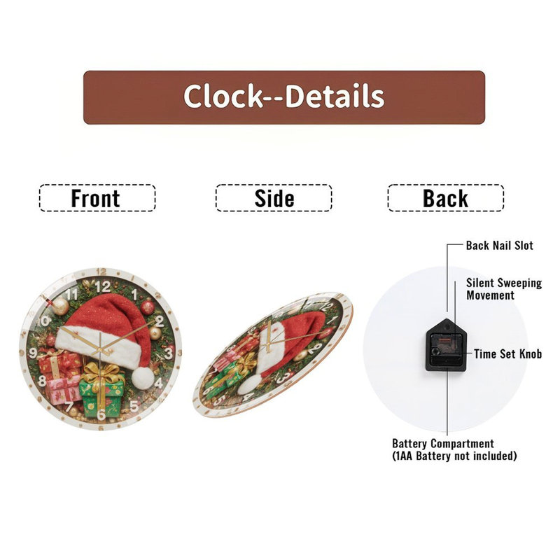 Horloge murale en verre 12 po
