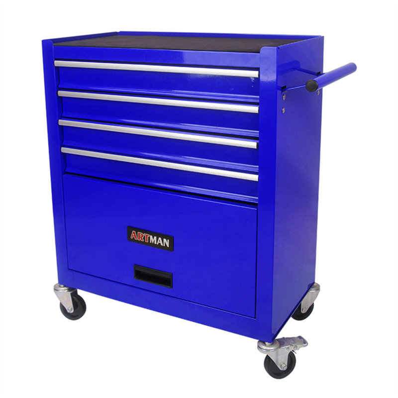 Chariot à outils multifonctionnel avec 4 roulettes, Bleu