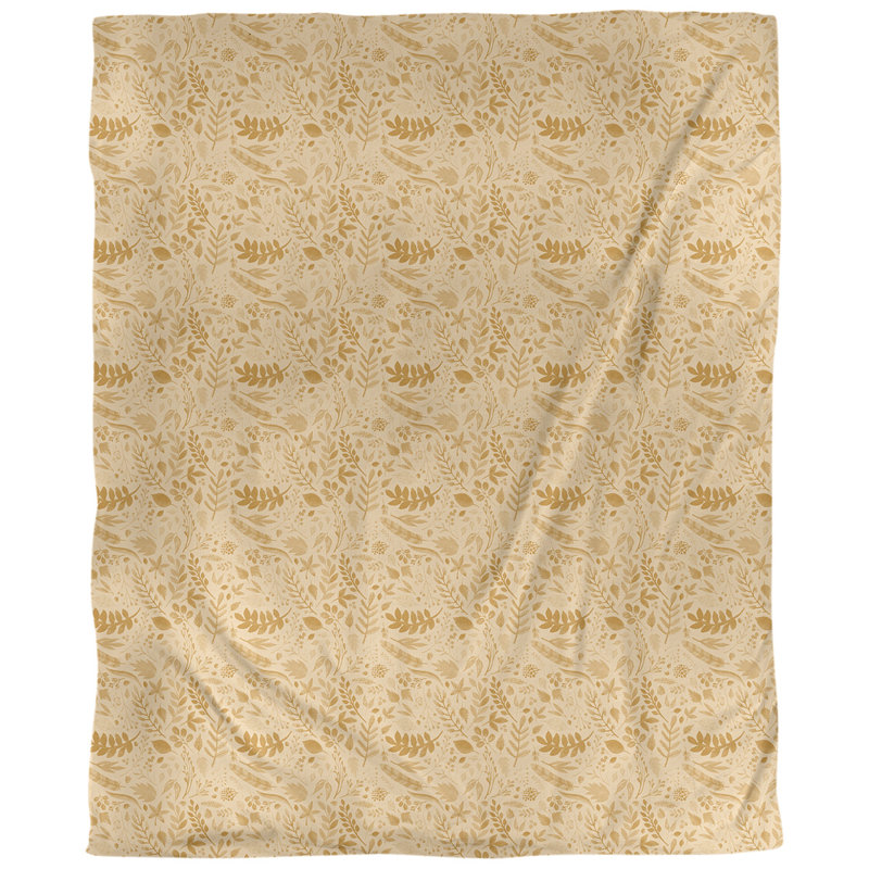 Tissu de feuillage d’automne, Jaune, L 56 po x l 36 po, Coton peigné de base