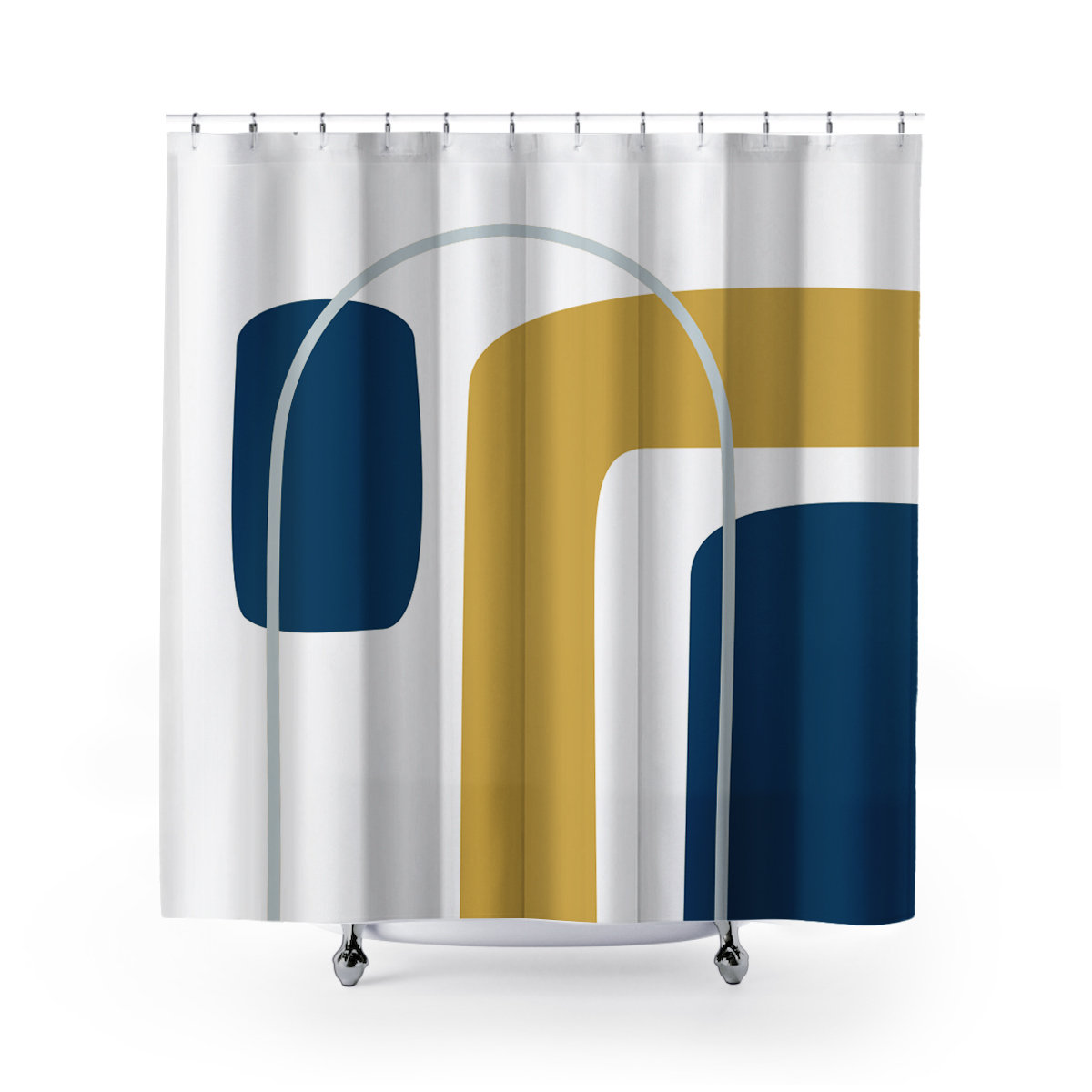 Hagan Polyester Shower Curtain, Yellow