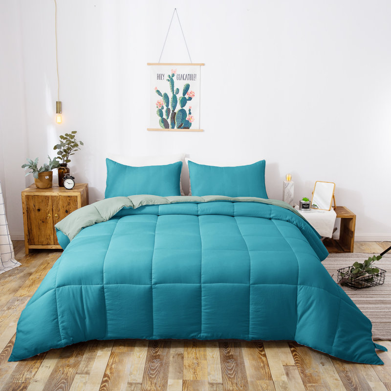 Ensemble d'édredon matelassé toutes saisons en duvet synthétique - ensemble de literie réversible - lavable à la machine